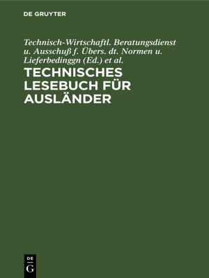 cover image of Technisches Lesebuch für Ausländer